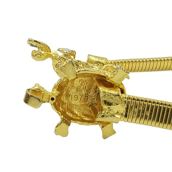 Mimi Di N Turtle Belt Gold Tone Metal Vintage 1975